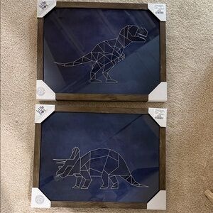 Geometric Dinosaur Wall Art Set‎ of 2